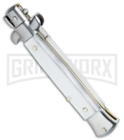 SKM/AB 9" Italian Stiletto White Pearlex Automatic Knife - Satin Dagger -Kershaw Shop SKM AB Italian Stiletto White Pearlex Dagger Satin BHQ 51170 jr side large 1