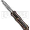 SKM Casket G-10 Automatic OTF Dagger Knife - Stonewash Plain -Kershaw Shop SKM Casket G 10 Auto OTF Dagger Brown TT Gray Satin BHQ 141208 jr 2 large
