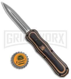 SKM Casket G-10 Automatic OTF Dagger Knife - Stonewash Plain -Kershaw Shop SKM Casket G 10 Auto OTF Dagger Brown TT Gray Satin BHQ 141208 jr bottlecap 2 large
