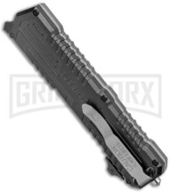 Schrade SCHOTF3B Viper OTF Assisted Opening Knife - Black Plain -Kershaw Shop Schrade Viper OTF Assisted Opening Knife Black SCHOTF3B BHQ 11577 jr side large