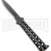 Scoundrel Balisong Black Butterfly Knife - Black Plain -Kershaw Shop Scoundrel Balisong Black Butterfly Black BHQ 163760 jr large