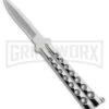Scoundrel Balisong Silver Butterfly Knife - Satin Plain