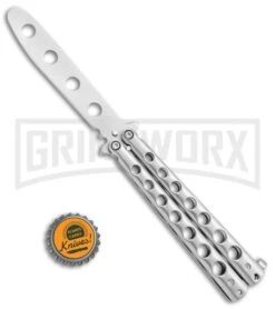 Silver Star Butterfly Stainless Steel Trainer Knife - Satin -Kershaw Shop Silver Star Butterfly SS Trainer Satin YC 306S BP 24335 jr bottlecap large