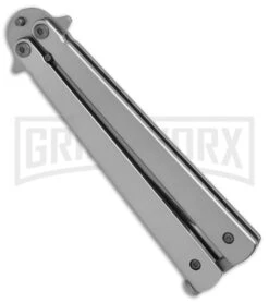 Skipper Gray Balisong Butterfly Knife - Gray Plain -Kershaw Shop Skipper Gray butterfly gray BP 22533 er spine large