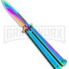 Skipper Rainbow Balisong Butterfly Knife - Rainbow Plain -Kershaw Shop Skipper Rainbow Polished Balisong Butterfly Knife PK 2033 RB GX 32064 jr large