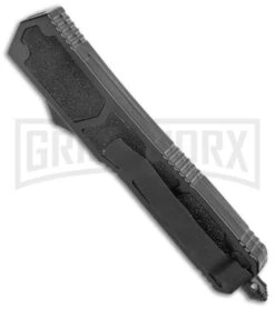 Atomic Slim Dagger Black OTF Automatic Knife - Two Tone Serr -Kershaw Shop Slim Atomic Dagger Black OTF Auto TT Serr GX 32375 jr side large