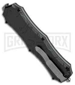 Smith & Wesson Spring Assisted Finger Actuator Tanto OTF Knife - Black Plain -Kershaw Shop Smith Wesson OTF Assist Finger Actuator Tanto Black SWOTF9TB BHQ 67477 jr side large