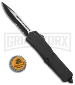Spartan DP D/A OTF Automatic Knife - Black Plain -Kershaw Shop Spartan DP DA OTF Black Serr WNS IT M6 BP 18789 jr bottlecap large