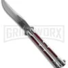 Boss Butterfly Knife Stainless Steel Red Liners - Gray Plain