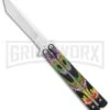 Super Knife Purple Balisong Butterfly Knife Dragon - Tanto Satin -Kershaw Shop Super Knife Purple Balisong Butterfly Dragon Tanto Satin 1109PGR GX 36802 jr large