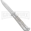 Super Knife Silver Balisong Butterfly Knife Dragon - Satin Serr -Kershaw Shop Super Knife Silver Balisong Butterfly Dragon Satin Serr GX 36281 jr large
