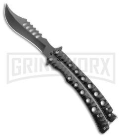 Swift Black Persian Balisong Coated Butterfly Knife - Black
