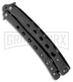 Swift Black Persian Balisong Coated Butterfly Knife - Black -Kershaw Shop Swift Black Persian Balisong Coated Butterfly Black BX 39697 jr side large