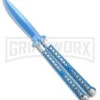 Swift Blue Balisong Titanium Coated Butterfly Knife - Blue -Kershaw Shop Swift Blue Balisong Ti Coated Butterfly Blue BHQ 163595 jr large