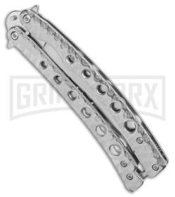 Swift 9" Silver Persian Balisong Coated Butterfly Knife - Polished -Kershaw Shop Swift Silver Persian Balisong Coated Butterfly Satin GX 39595 jr side large
