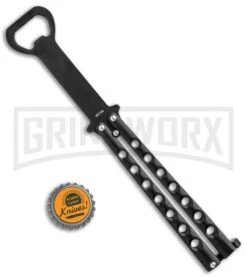 Black Bartender "Bottle-Fly" Butterfly Knife Bottle Opener -Kershaw Shop The Bartender Bottle Fly Bottle Opener Black BHQ 8089 jr bottlecap large