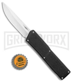 Thunder Black D/A OTF Automatic Knife - Satin Plain -Kershaw Shop Thunder Black DA OTF Auto Satin GX 34185 jr bottlecap large