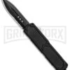 Titan Black D/A OTF Automatic Knife - Carbon Fiber Inlay - Dagger Black Serr -Kershaw Shop Titan Black DA OTF Auto CF Inlay Dagger Black Serr GX 37205 jr large