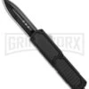 Titan Black D/A OTF Sim Carbon Fiber Automatic Knife - Dagger Black Plain -Kershaw Shop Titan Black DA OTF Sim CF Auto Dagger Black GX 34299 jr large