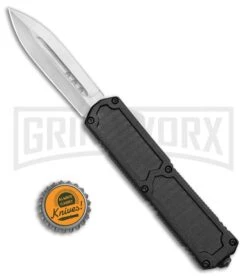 Titan Black D/A OTF Sim Carbon Fiber Automatic Knife - Dagger Satin Plain -Kershaw Shop Titan Black DA OTF Sim CF Auto Dagger Satin GX 34099 jr bottlecap large