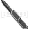 Titan D/A OTF Sim Carbon Fiber Automatic Knife Gray - Dagger Black Plain -Kershaw Shop Titan Black DA OTF Sim CF Auto Gray Dagger Black GX 36378 jr large