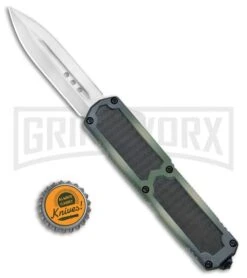 Titan Camo D/A OTF Sim Carbon Fiber Automatic Knife - Dagger Satin Plain -Kershaw Shop Titan Camo DA OTF Sim CF Auto Dagger Satin GX 34098 jr bottlecap large