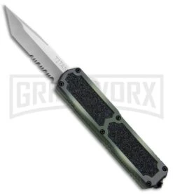 Titan Camo D/A OTF Automatic Knife - Tanto Satin Serrated