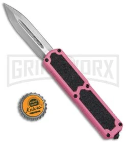 Titan Pink D/A OTF Automatic Knife - Dagger Satin Plain -Kershaw Shop Titan DA OTF Pink Dagger Satin BP 20267 jr bottlecap large