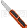 Titan Orange D/A OTF Automatic Knife - Tanto Satin -Kershaw Shop Titan DA OTF Tanto Satin Orange BP 19166 jr large