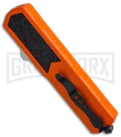 Titan Orange D/A OTF Automatic Knife - Tanto Satin -Kershaw Shop Titan DA OTF Tanto Satin Orange BP 19166 jr side large