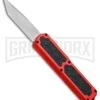 Titan Red D/A OTF Automatic Knife - Tanto Satin -Kershaw Shop Titan DA OTF Tanto Satin Red BP 19165 jr large