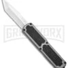 Titan Gray D/A OTF Automatic Knife - Tanto Satin Serrated -Kershaw Shop Titan Gray DA OTF Auto Tanto Satin Serr GX 36399 jr large