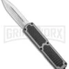 Titan Gray D/A OTF Sim Carbon Fiber Automatic Knife - Dagger Satin Plain -Kershaw Shop Titan Gray DA OTF Sim CF Auto Dagger Satin Plain BP 25411 jr large
