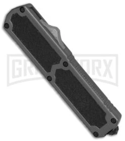 Titan Gray D/A OTF Automatic Knife - Tanto Black -Kershaw Shop Titan Gray DA Tanto black BP 27632 er spine large