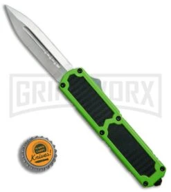 Titan Green D/A OTF Sim Carbon Fiber Automatic Knife - Dagger Satin Plain -Kershaw Shop Titan Green DA Sim CF dagger satin plain BHQ 25632 er bottlecap 2 large