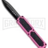 Titan Pink D/A OTF Automatic Knife - Dagger Black Plain -Kershaw Shop Titan Pink DA OTF Auto Dagger Black Plain BP 25408 jr large