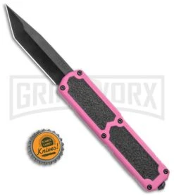 Titan Pink D/A OTF Automatic Knife - Tanto Black Plain -Kershaw Shop Titan Pink DA OTF Auto Tanto Black GX 36383 jr bottlecap large