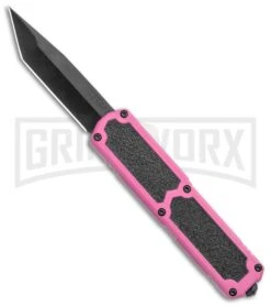 Titan Pink D/A OTF Automatic Knife - Tanto Black Plain