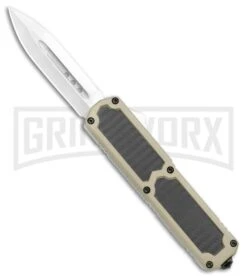 Titan Tan D/A OTF Sim Carbon Fiber Automatic Knife - Dagger Satin Plain