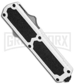 Titan White D/A OTF Automatic Knife - Tanto Black Plain -Kershaw Shop Titan White DA tanto black plain BP 25701 er spine large