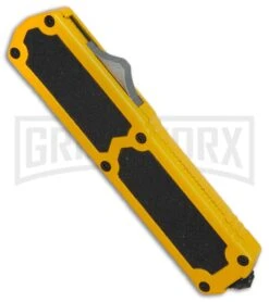 Titan Yellow D/A OTF Automatic Knife - Dagger Black -Kershaw Shop Titan Yellow DA Dagger black BP 27633 er spine large