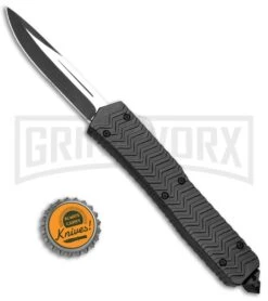 Tread Black D/A OTF Automatic Knife - Black/Satin Plain -Kershaw Shop Tread Black OTF Black ASG 0013 BP 19711 jr bottlecap large