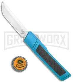 Vespa Knives Ripper Blue/ CF Inlay OTF Japanesse Tanto Knife - Satin -Kershaw Shop Vespa Knives Ripper Blue CF Inlay OTF Japanese Tanto Satin GX 36791 jr bottlecap large