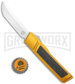 Vespa Knives Ripper Gold/ CF Inlay OTF Japanese Tanto Knife - Satin -Kershaw Shop Vespa Knives Ripper Gold CF Inlay OTF Japanese Tanto Satin GX 36792 jr bottlecap large