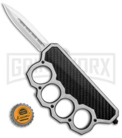 What The Knuck Knuckle Dagger D/A OTF Automatic Carbon Fiber - Dagger Satin -Kershaw Shop What the Knuck Knuckles Dagger DA Auto CF Dagger Satin GX 33675 jr bottlecap large
