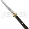 AGA Campolin 13" Italian Frosolone Ebony Wood Automatic Knife - Bayonet 1 AGA Campolin 13" Italian Frosolone Ebony Wood Automatic Knife - Bayonet -Kershaw Shop aga 13in ebony pick single brass boist cm large