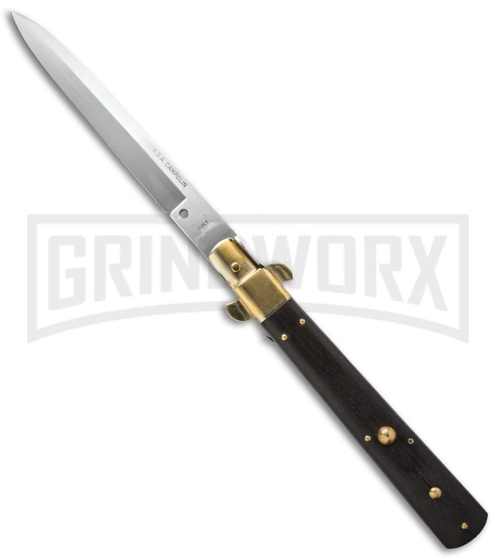 AGA Campolin 13" Italian Frosolone Ebony Wood Automatic Knife - Bayonet 3 AGA Campolin 13" Italian Frosolone Ebony Wood Automatic Knife - Bayonet
