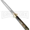 AGA Campolin 13" Italian Frosolone Brazilian Horn Automatic Knife - Bayonet -Kershaw Shop aga 13inch brazillian frosolone brass jm large