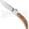 Lepre 9" Stag Horn Sicilian Picklock Automatic Knife - Satin Plain