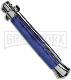 A.G.A. Campolin 15" Italian Stiletto Honey Horn Automatic Knife - Bayonet -Kershaw Shop aga campolin 15in stiletto pearlex acrylic blue side large